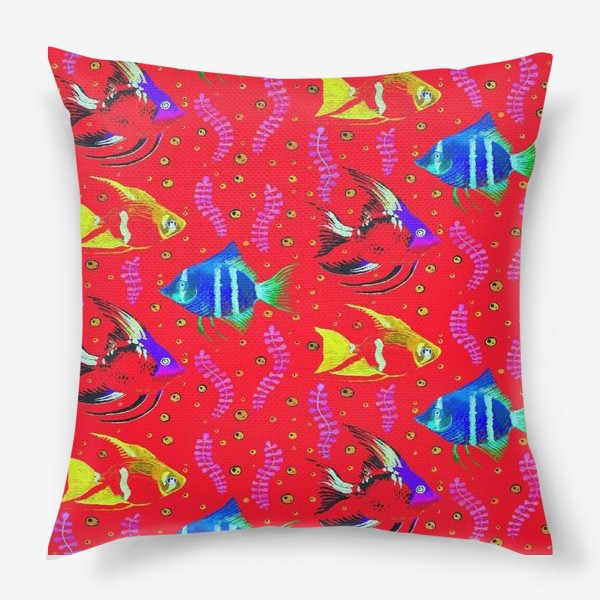 Подушка «Рыбки на красном»