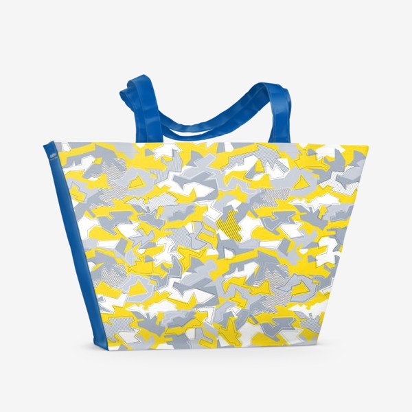Пляжная сумка «Камуфляж желтый серый паттерн»