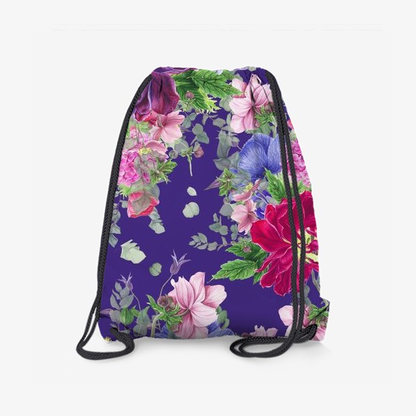 Рюкзак «Яркие цветы на фиолетовом фоне»