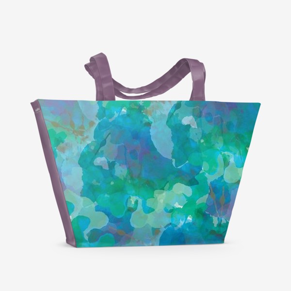 Пляжная сумка &laquo;голубая цветочная абстракция&raquo;