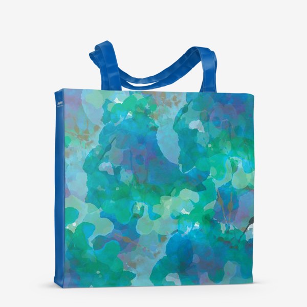 Сумка-шоппер «голубая цветочная абстракция»