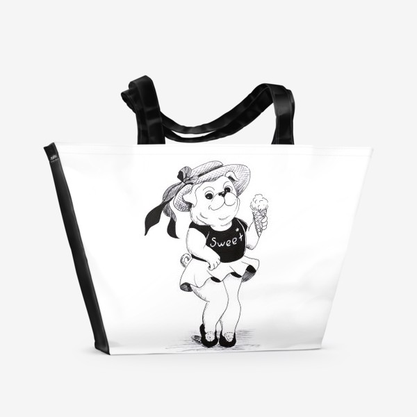 Пляжная сумка «Собачка с мороженым»