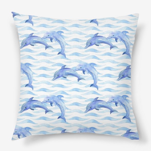 Подушка «Дельфины паттерн»