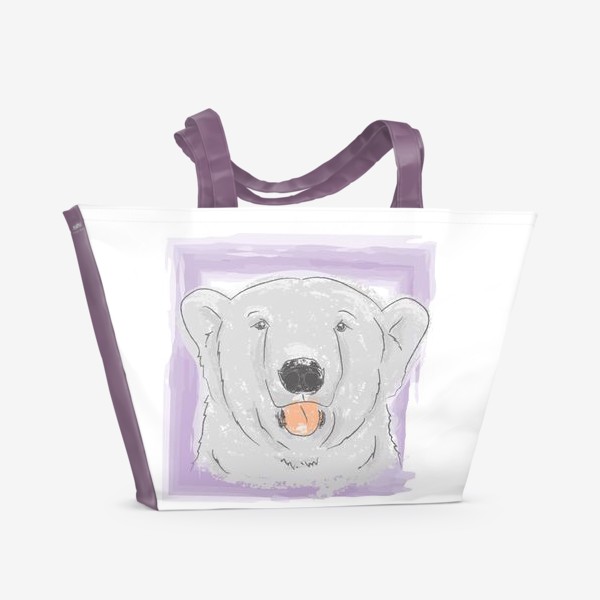 Пляжная сумка «Очаровашка. Белый медведь»