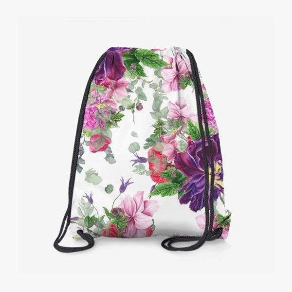 Рюкзак «Яркие цветы на белом фоне»