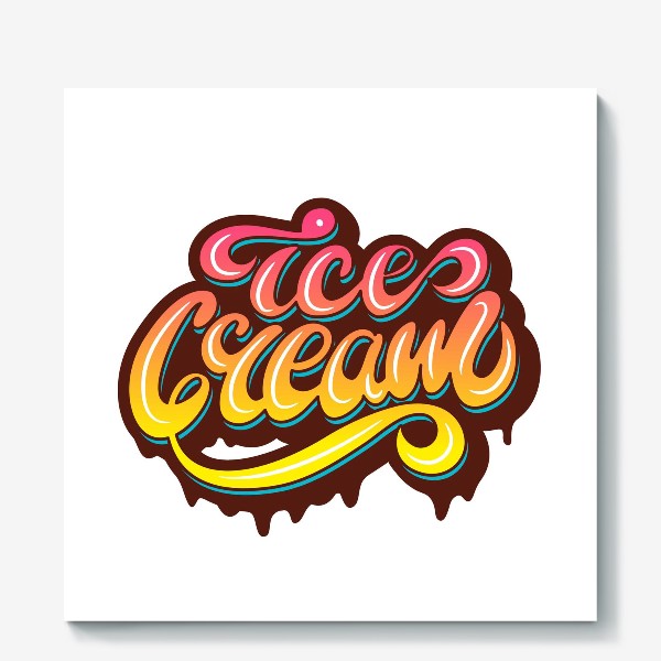 Холст &laquo;Ice Cream lettering design&raquo;