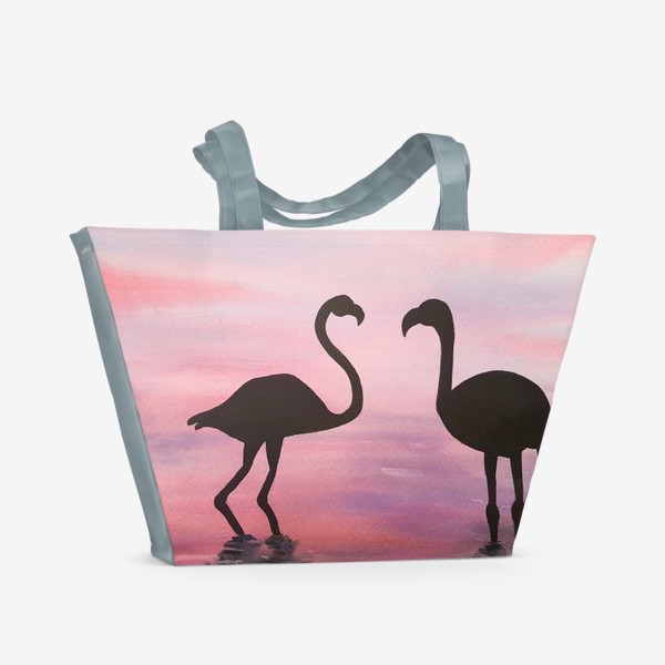 Пляжная сумка «Розовые фламинго»