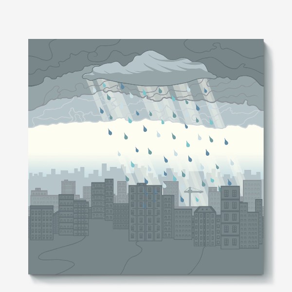 Холст «Дождь в городе»