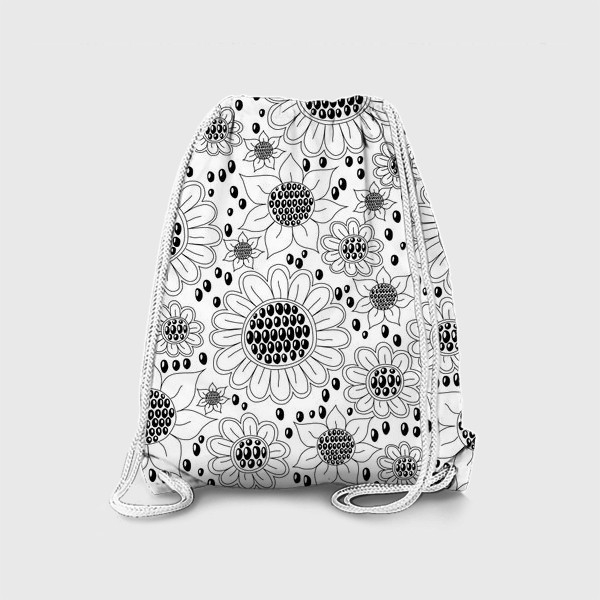 Рюкзак «Подсолнухи черно-белые»