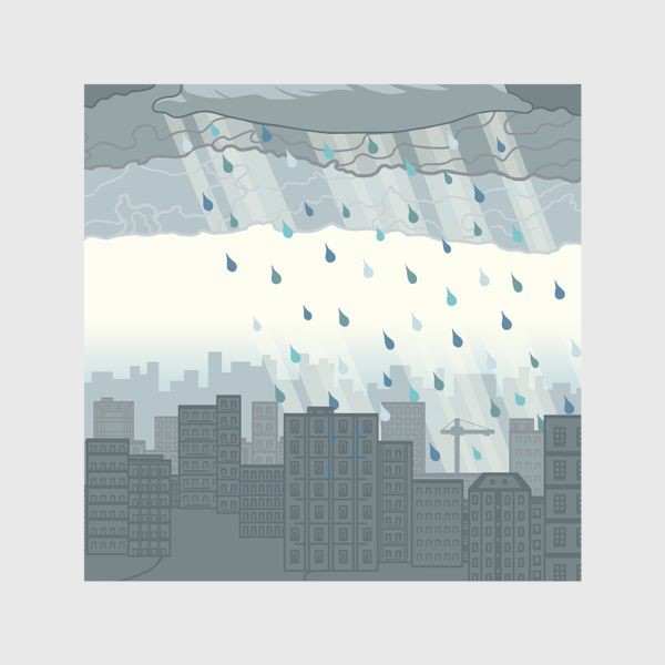 Шторы «Дождь в городе»