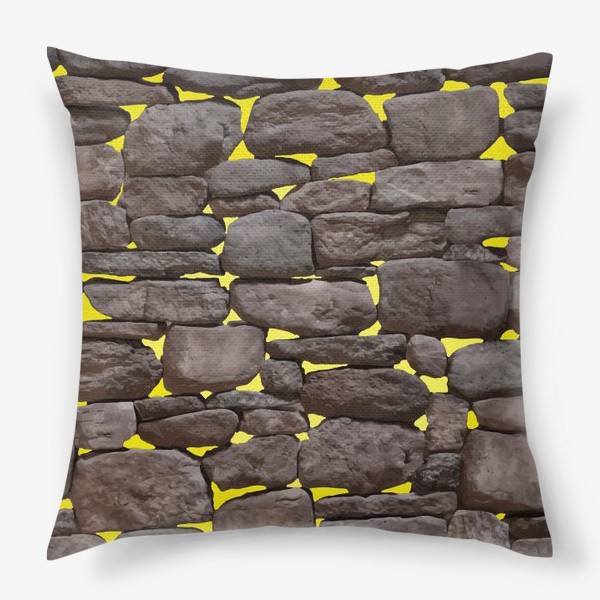 Подушка «Каменная радуга-желтый»