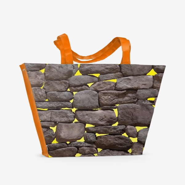 Пляжная сумка &laquo;Каменная радуга-желтый&raquo;
