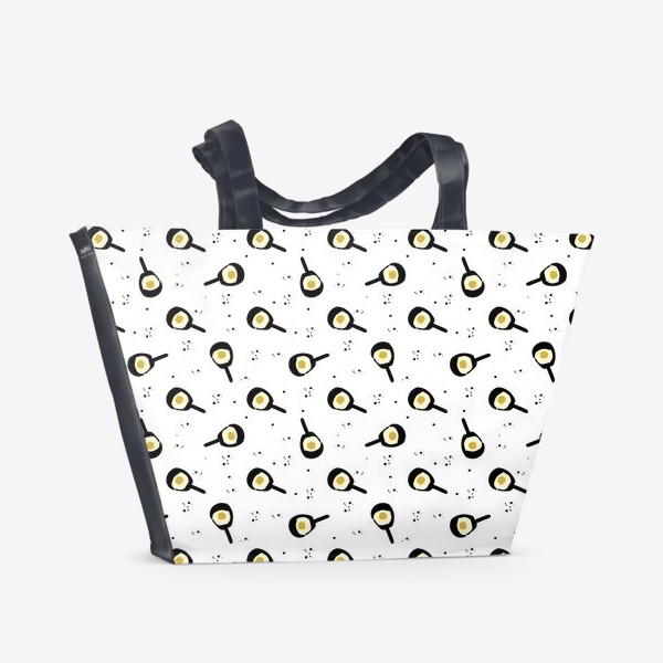 Пляжная сумка «Паттерн с яичницами на скороводе»