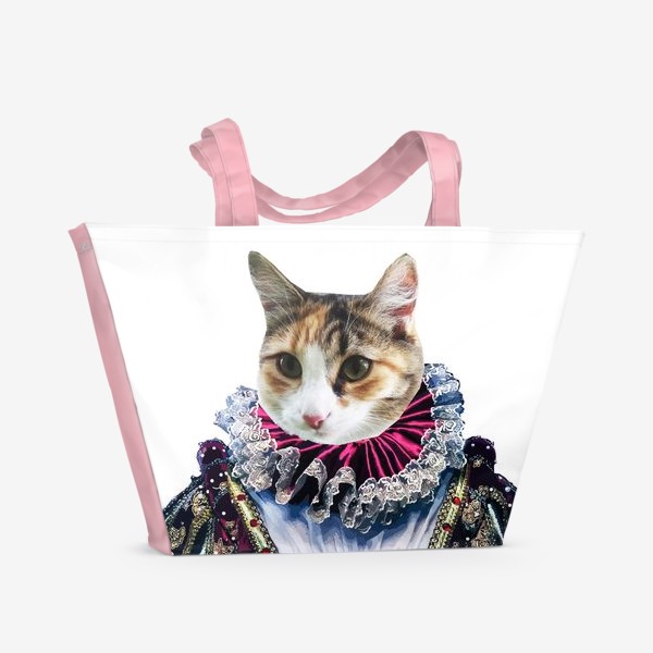 Пляжная сумка &laquo;Cat Царица кошка дама карты коллаж&raquo;