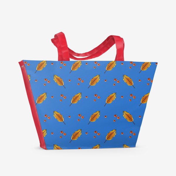 Пляжная сумка «Листья и ягоды рябины»