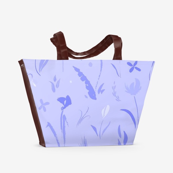 Пляжная сумка «Цветы цвета неба»