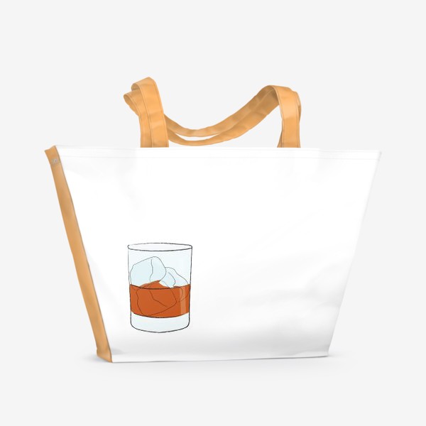 Пляжная сумка «Виски со льдом, алкогольный напиток»