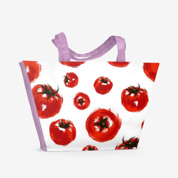 Пляжная сумка «Серия "Живописные томаты". На белом»
