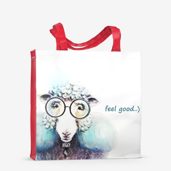 Сумка-шоппер «Модная овечка в очках "Feel good..)"»