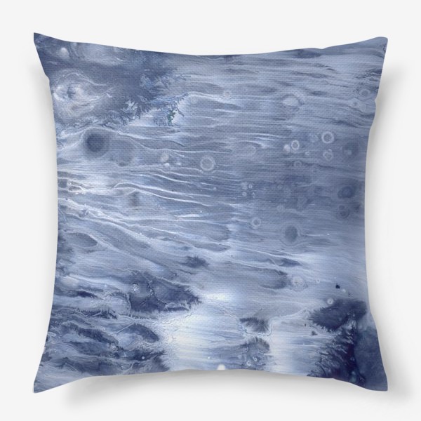 Подушка «Серо-синяя текстура акрил.»