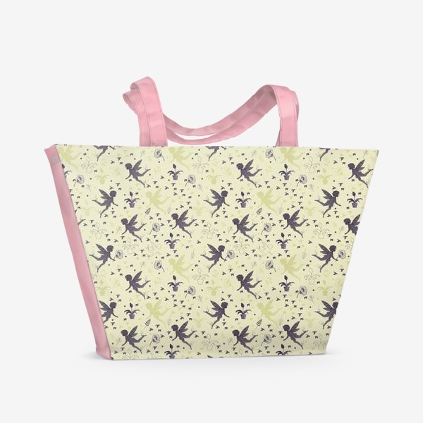 Пляжная сумка «Эльфы и цветы»