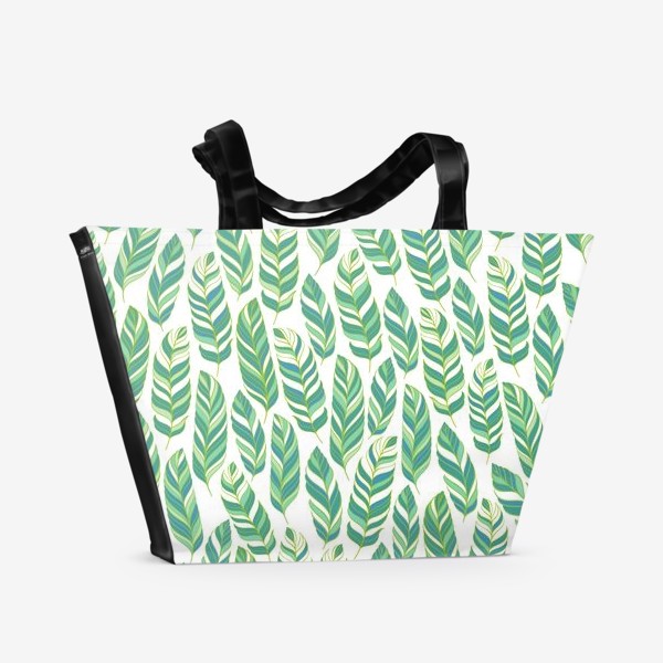 Пляжная сумка &laquo;Тропические листья.&raquo;