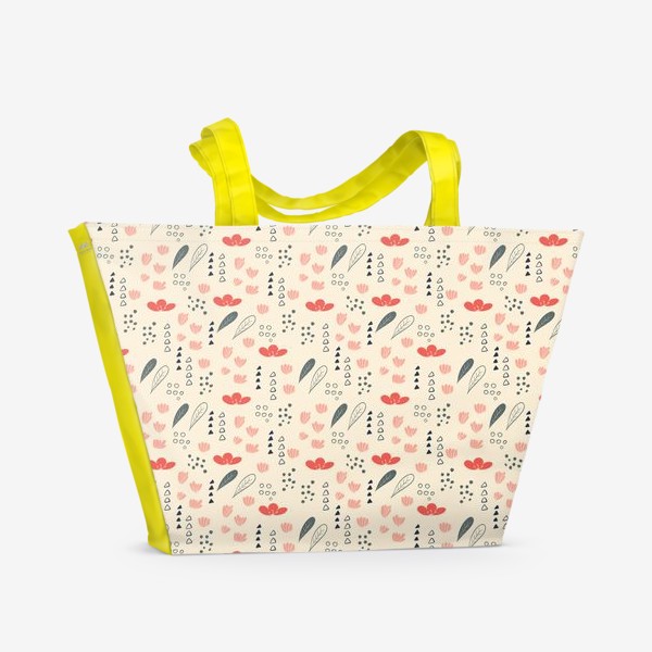Пляжная сумка &laquo;Паттерн с цветочными элементами&raquo;