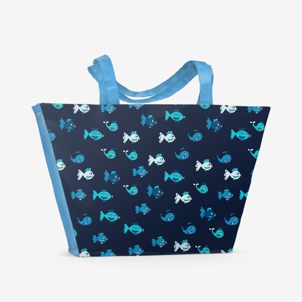 Пляжная сумка «Паттерн с рыбками»