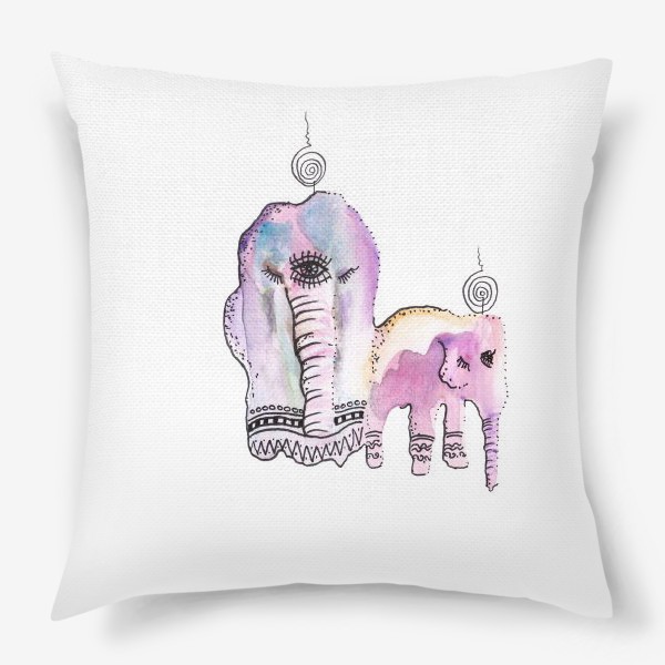 Подушка «Розовые слоны»