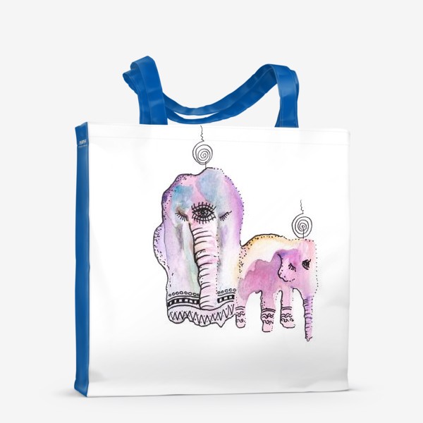 Сумка-шоппер &laquo;Розовые слоны&raquo;