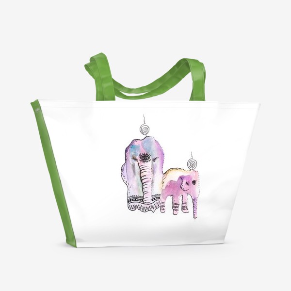Пляжная сумка «Розовые слоны»
