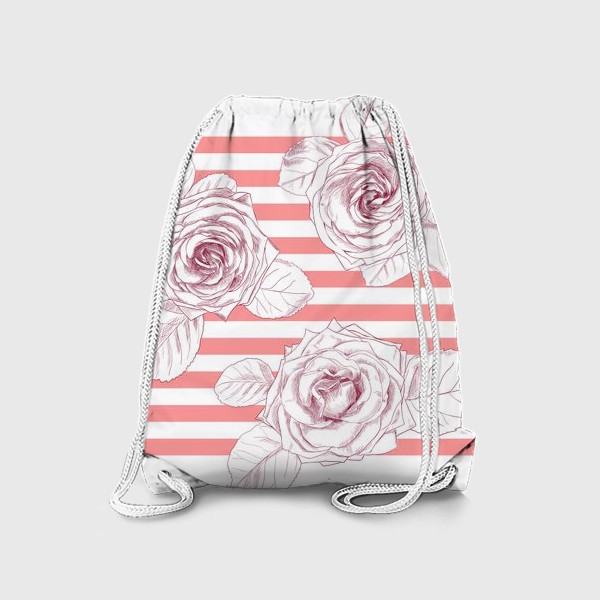 Рюкзак «Розы на полосатом фоне»