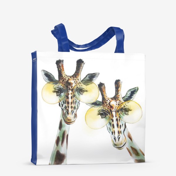 Сумка-шоппер «Забавные жирафы в очках.»