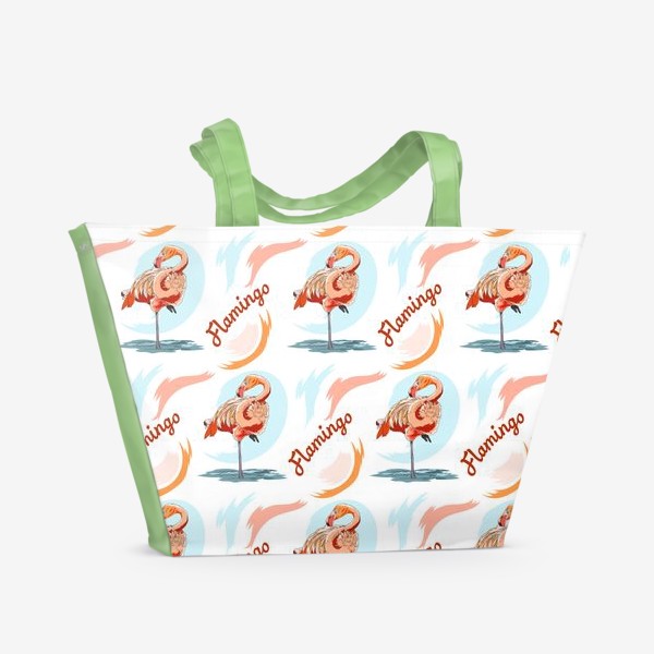 Пляжная сумка «Узор "Фламинго"»