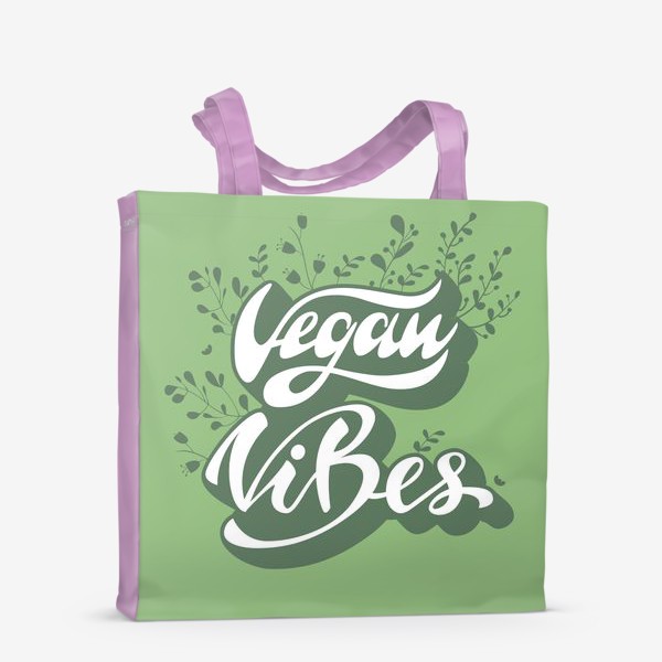 Сумка-шоппер «Vegan vibes lettering design»