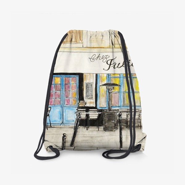 Рюкзак «Парижское кафе. Городской скетч, цветные карандаши»