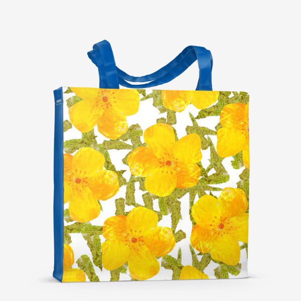 Сумка-шоппер &laquo;Жёлтые цветы и листья&raquo;