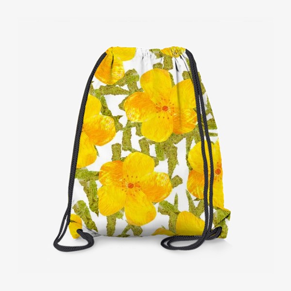 Рюкзак «Жёлтые цветы и листья»