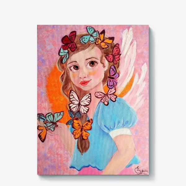 Холст «Ангел с бабочками»