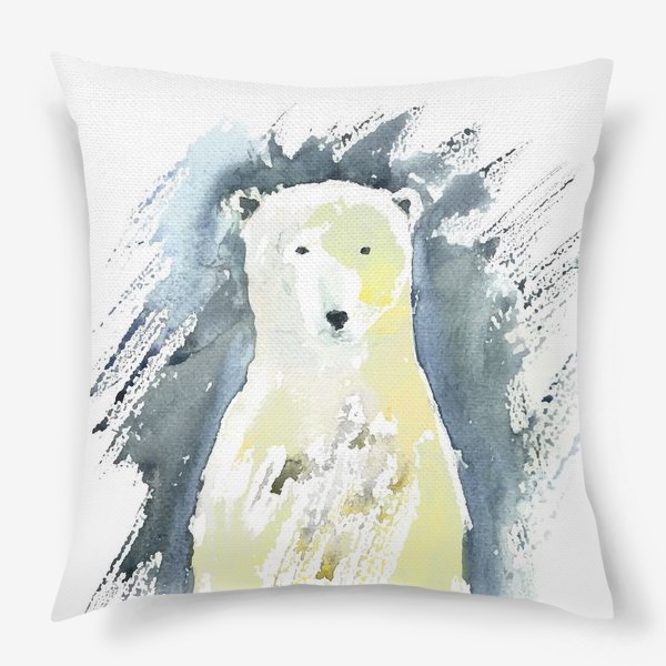 Подушка &laquo;Белый медведь. Акварельная серия животных&raquo;