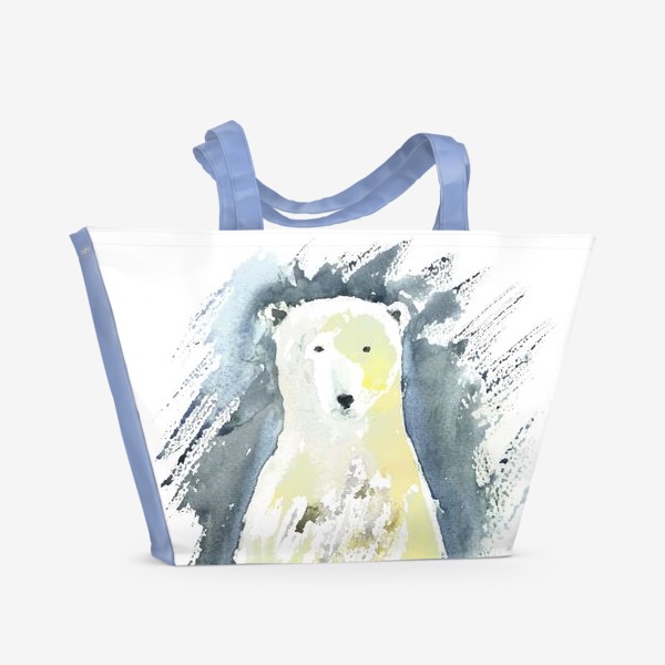 Пляжная сумка «Белый медведь. Акварельная серия животных»