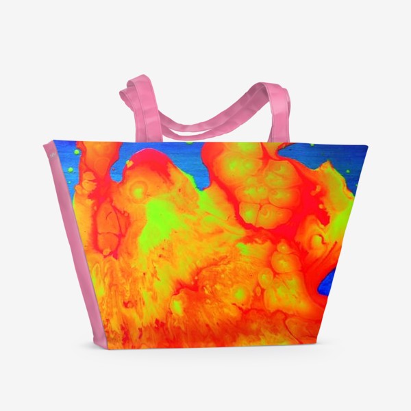 Пляжная сумка «Огненная неоновая абстракция»