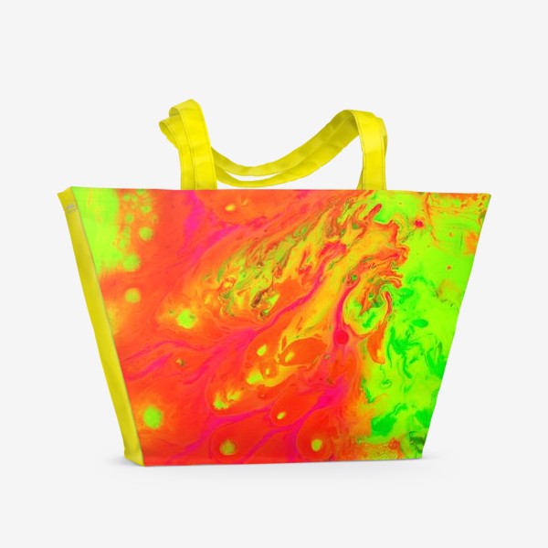Пляжная сумка «Кислотная неоновая абстракция»