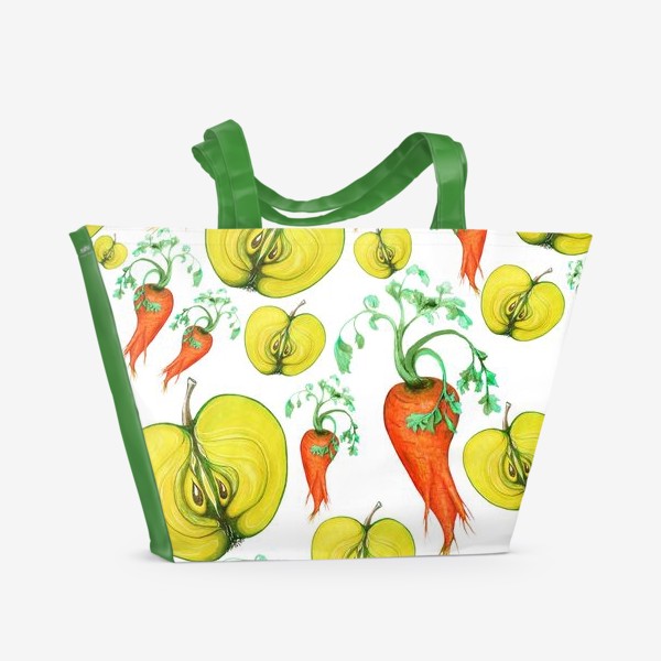 Пляжная сумка &laquo;Яблочно-морковный фреш&raquo;