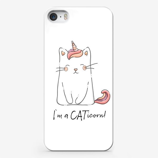 Чехол iPhone «Кот единорог»