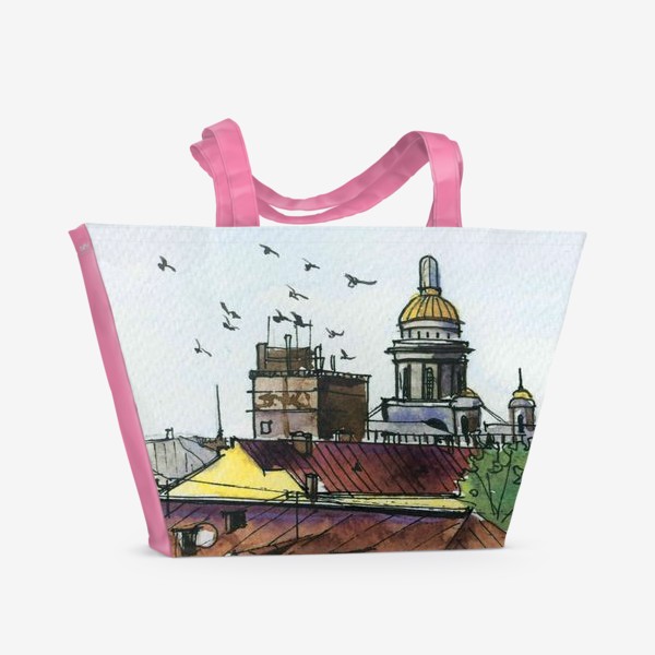 Пляжная сумка «Крыши Петербурга»
