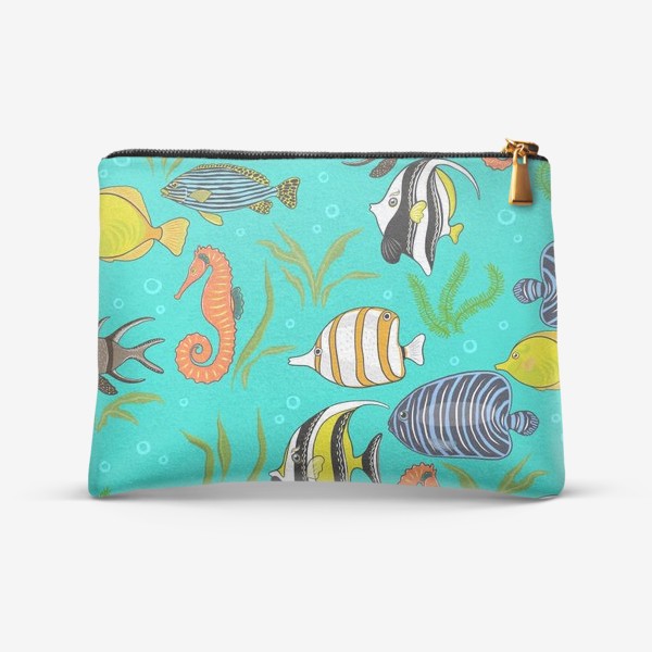 Косметичка «Разноцветные рыбки в бирюзовом море»