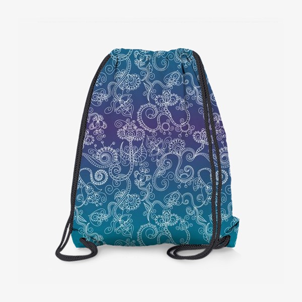 Рюкзак «Абстрактные цветы на голубом»