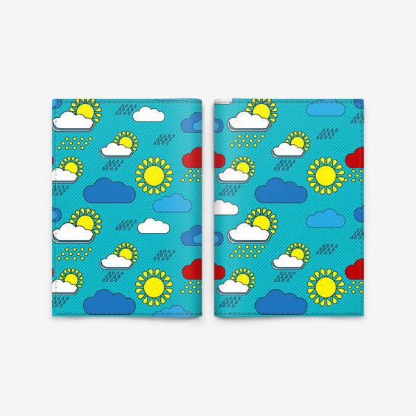Обложка для паспорта «Дождь и солнце в стиле баухаус»