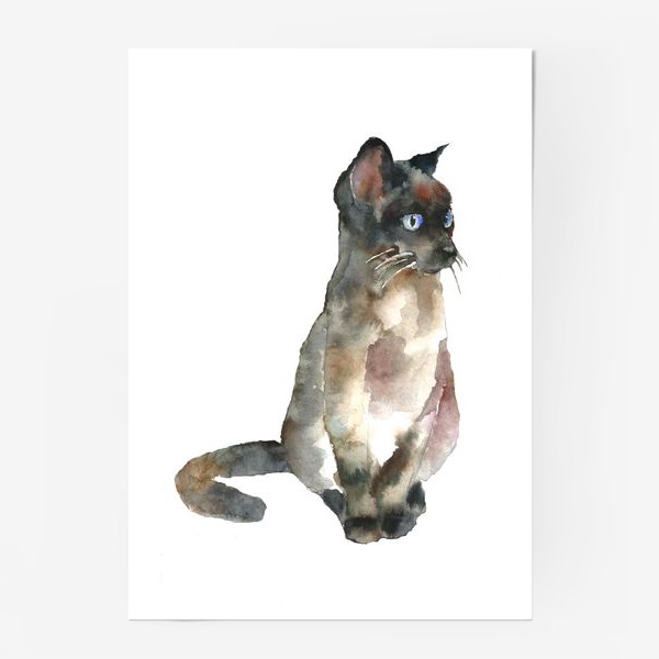 Постер «Кошка акварель»